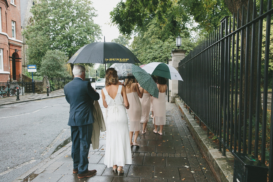 charlie brear wedding dress, the londesborough pub weddings, london weddings, rainy day weddings