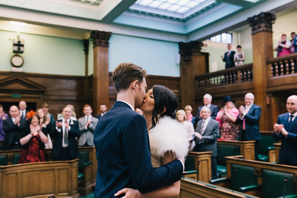 badgley mischka, bridesmaids in black, london pub wedding, brighton photo