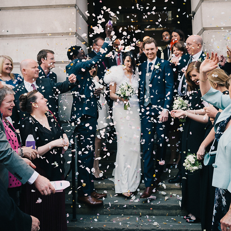 badgley mischka, bridesmaids in black, london pub wedding, brighton photo