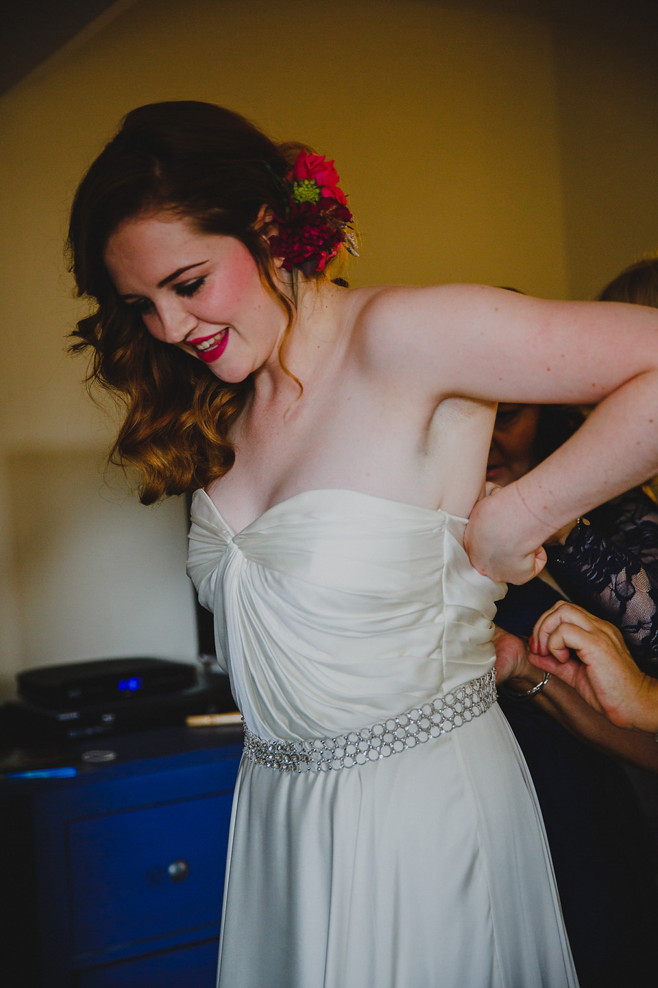 bright colourful wedding, aurea jenny packham, wedding in wales