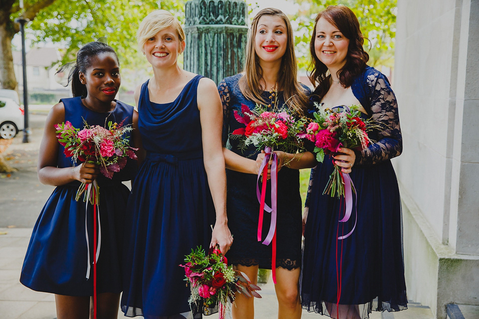 bright colourful wedding, aurea jenny packham, wedding in wales