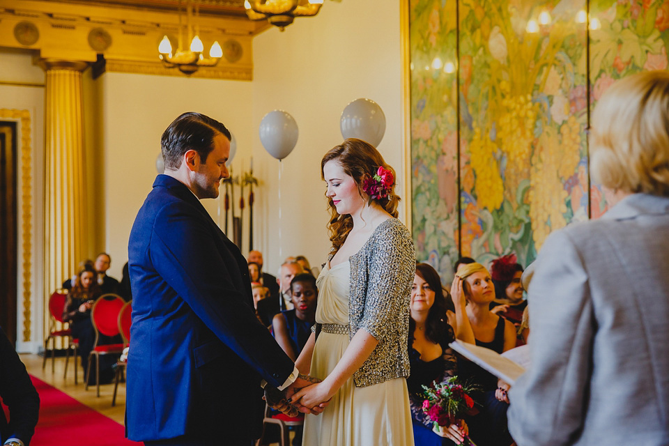 bright colourful wedding, aurea jenny packham, wedding in wales