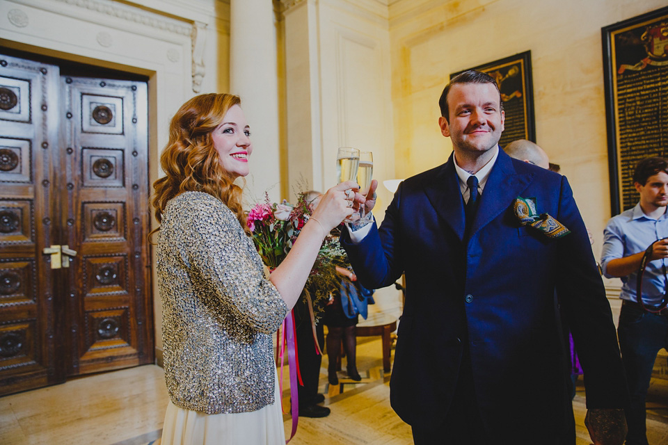 bright colourful wedding, aurea jenny packham, wedding in wales