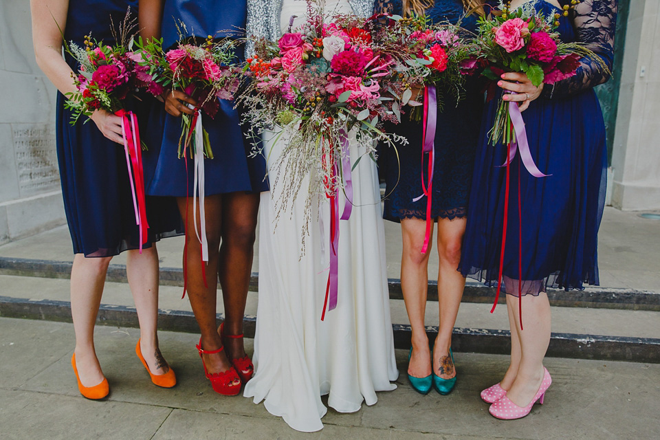 bright colourful wedding, aurea jenny packham, wedding in wales