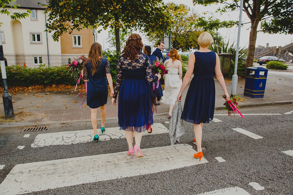 bright colourful wedding, aurea jenny packham, wedding in wales