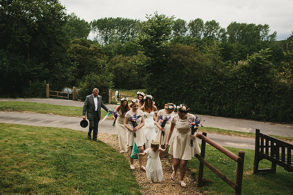 A beautiful bride wearing a Tatyana Merenyuk wedding dress and self-made floral crown for her Tipi wedding at Hill Place in Swansea. Photography by Marshal Gray. Tatyana Merenyuk, tipi wedding, hill place weddings, boho bride, marshal gray