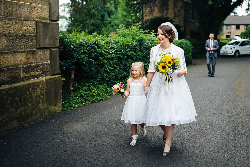 Bridson photography, village hall wedding, 50s vintage wedding dress