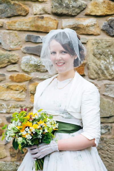 A Village Hall Wedding with a 50’s Floral Dress and Street Party Celebration