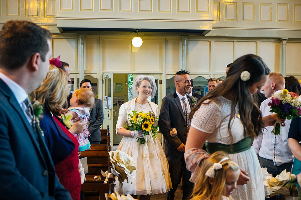 Bridson photography, village hall wedding, 50s vintage wedding dress