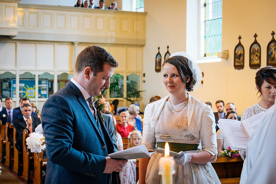 Bridson photography, village hall wedding, 50s vintage wedding dress