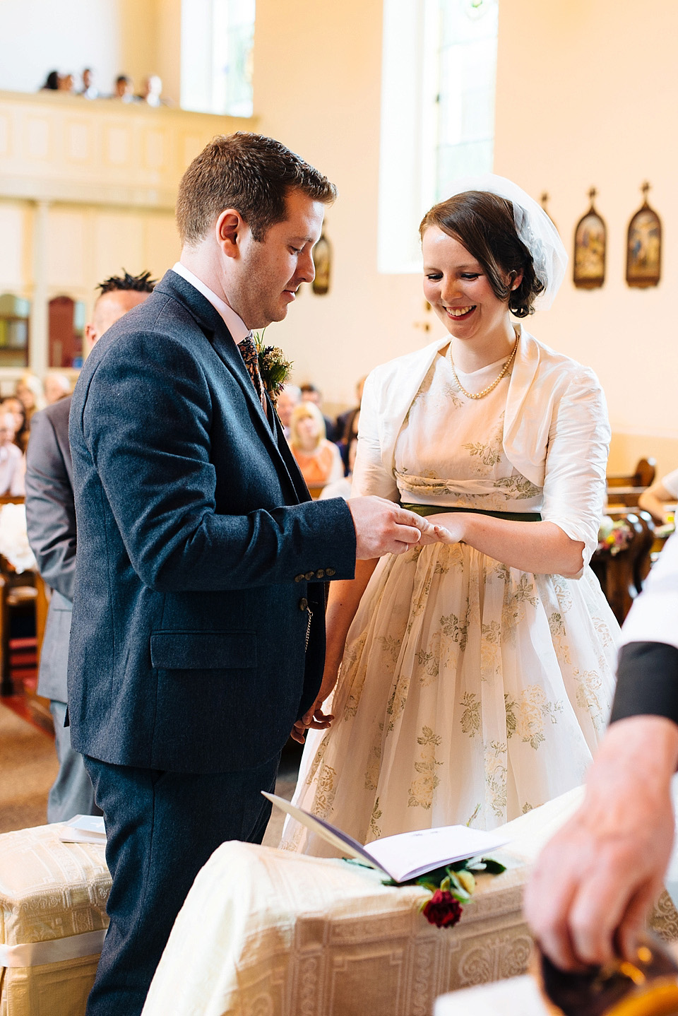 Bridson photography, village hall wedding, 50s vintage wedding dress