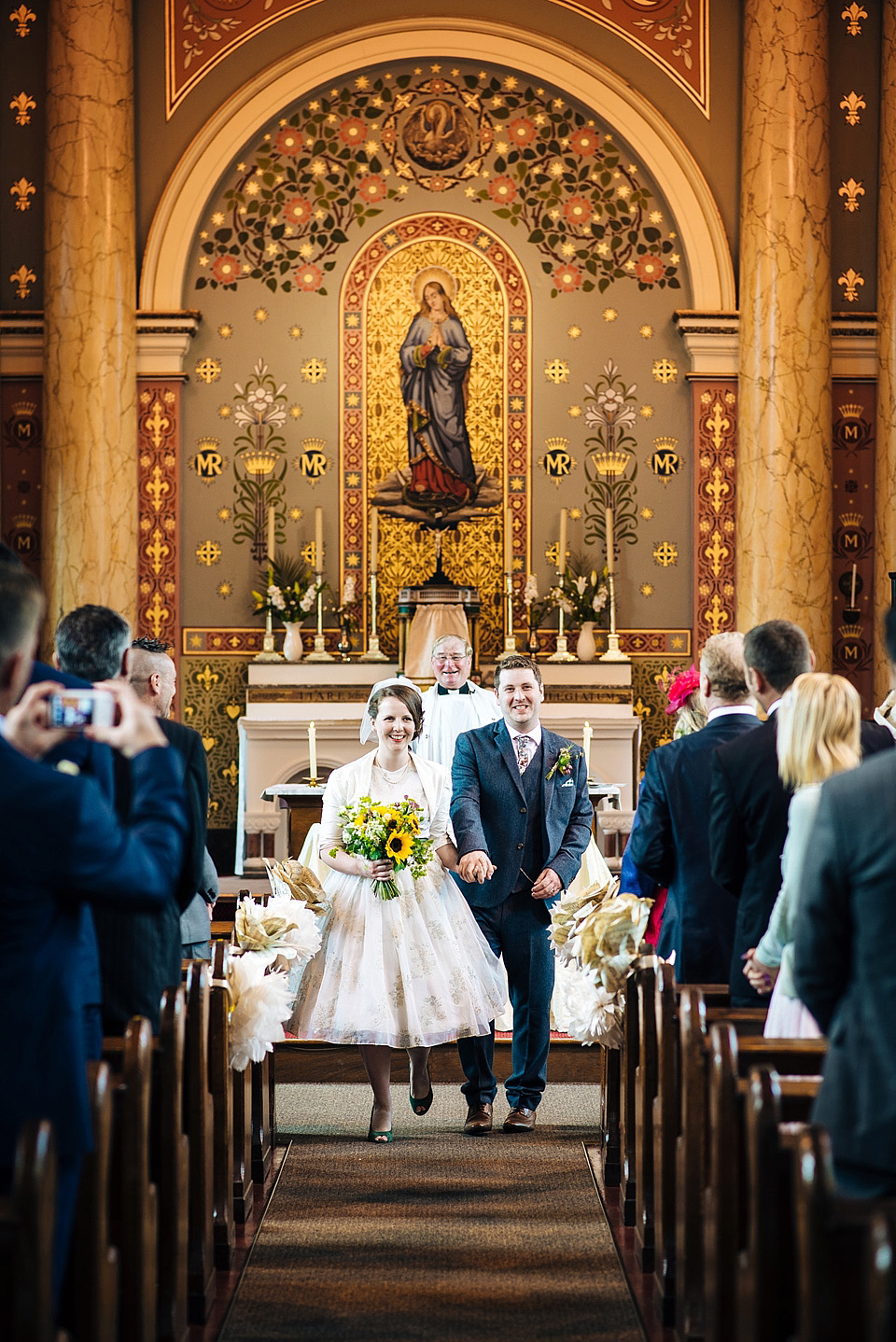 Bridson photography, village hall wedding, 50s vintage wedding dress