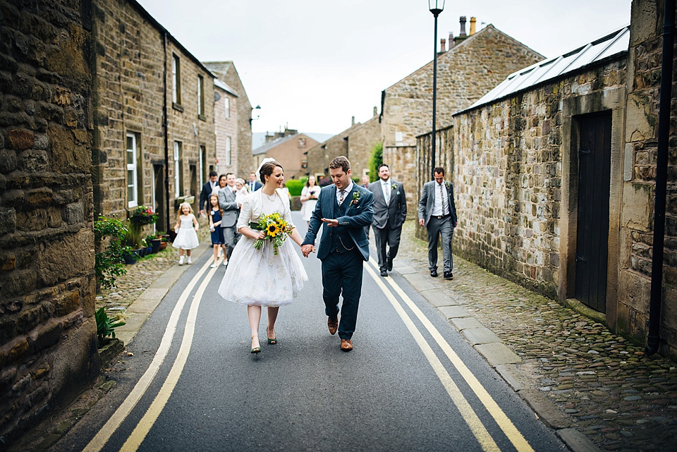 Bridson photography, village hall wedding, 50s vintage wedding dress