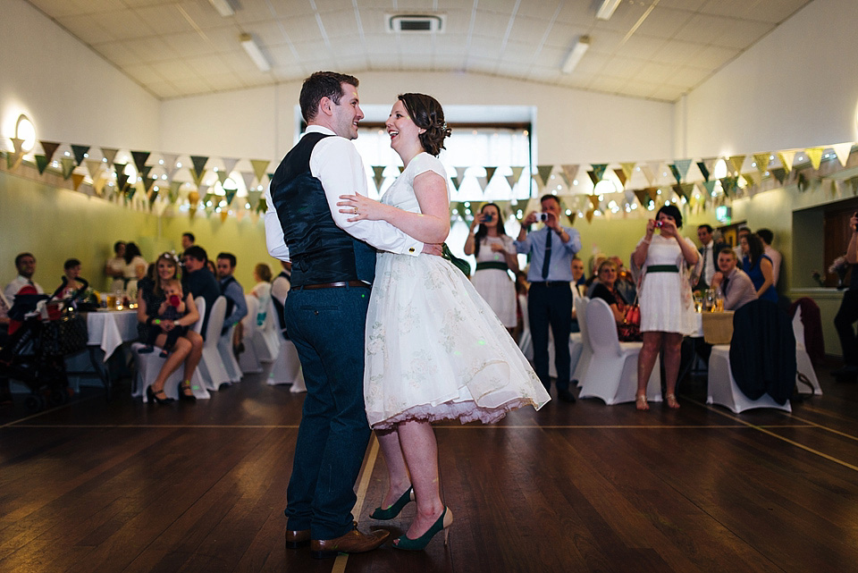 Bridson photography, village hall wedding, 50s vintage wedding dress