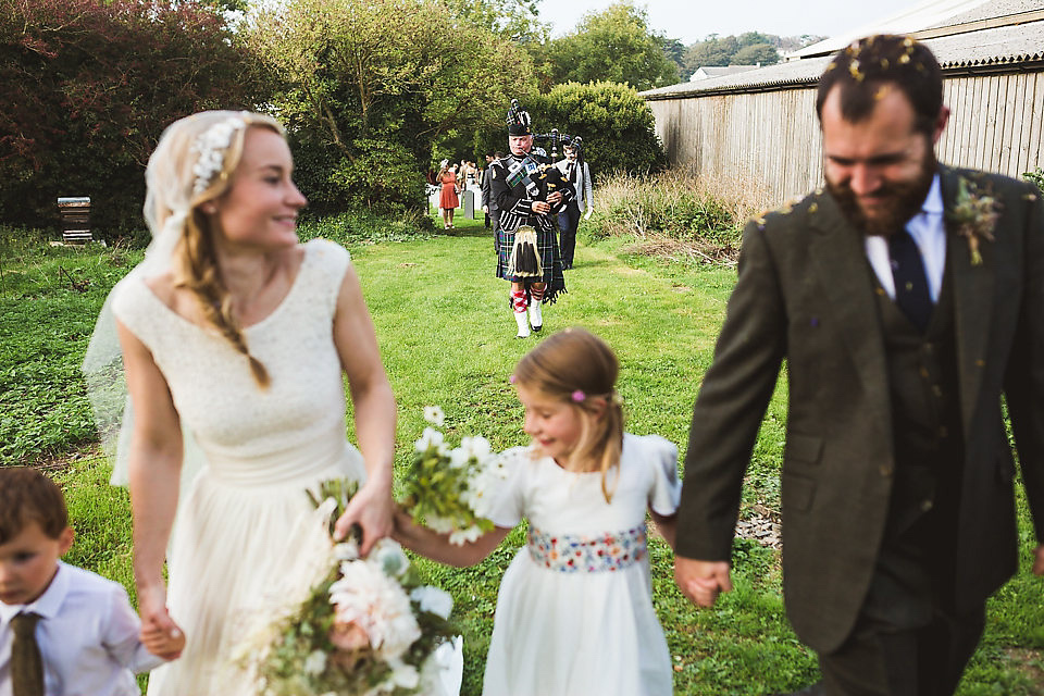 cortana wedding dress, porthilly farm, cornwall weddings, jackson & co wedding photography, green wedding shoes