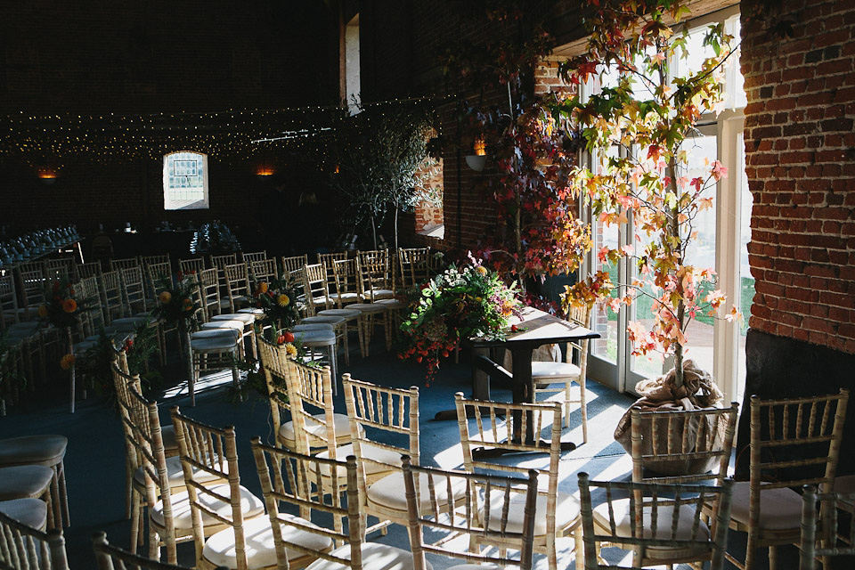 charlie brear wedding dress, godwick  hall norfolk, peach and jo photography, autumn weddings