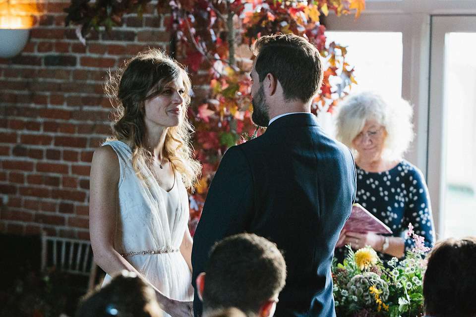 charlie brear wedding dress, godwick  hall norfolk, peach and jo photography, autumn weddings