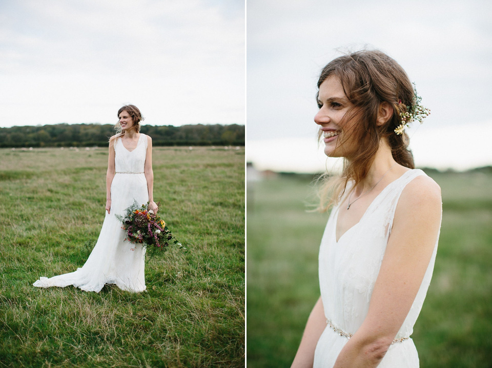 charlie brear wedding dress, godwick  hall norfolk, peach and jo photography, autumn weddings