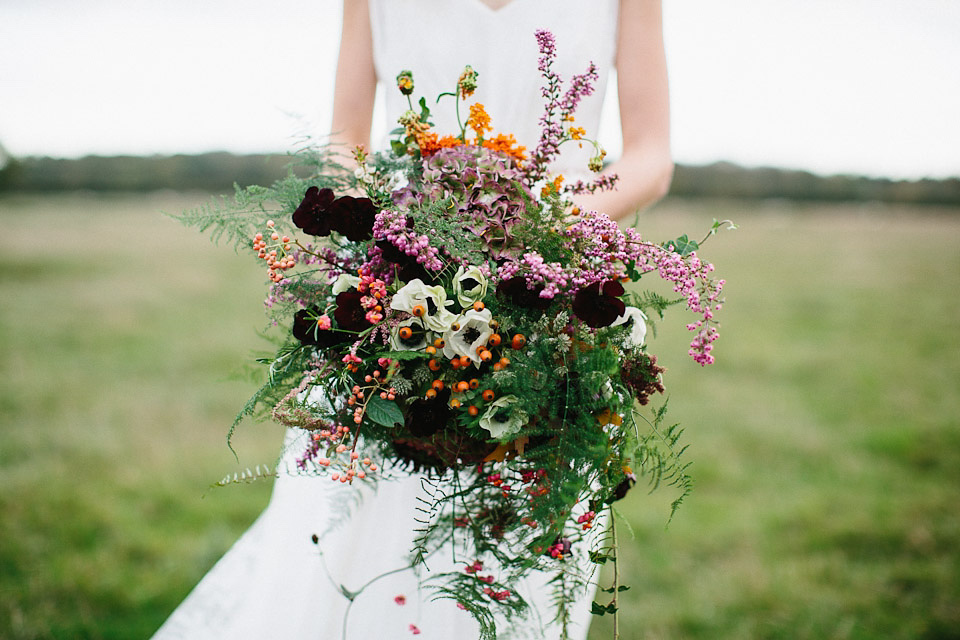 charlie brear wedding dress, godwick  hall norfolk, peach and jo photography, autumn weddings