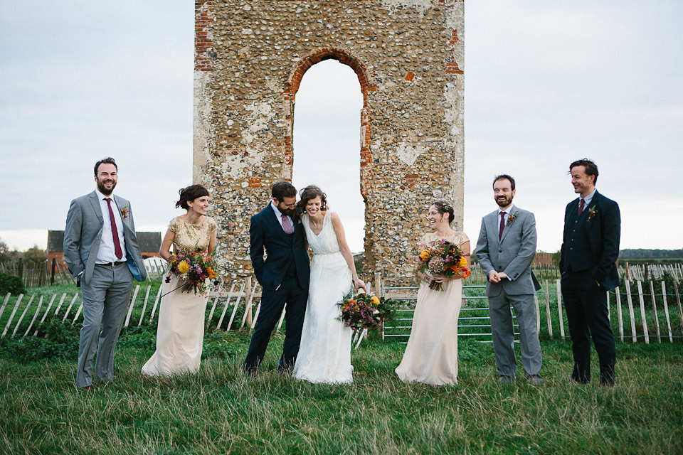 charlie brear wedding dress, godwick  hall norfolk, peach and jo photography, autumn weddings