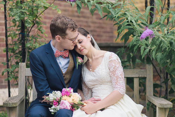 A 1940s Vintage Gown, Bow Ties and Pink Peonies for a Town and Country Inspired Wedding