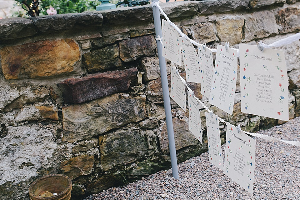 orange floral crown, brinkburn priory wedding