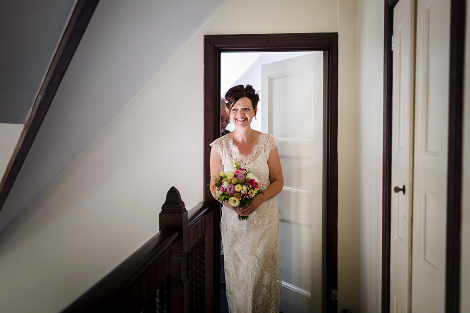 edwardian style wedding dress, sally lacock, whitstable wedding, catherine hill photography