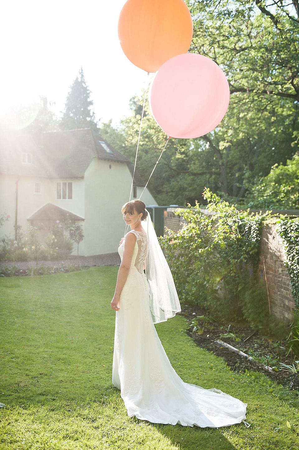 mia mia, isabella grace bridal boutique, giant wedding balloons, back garden wedding, fiona kelly photography