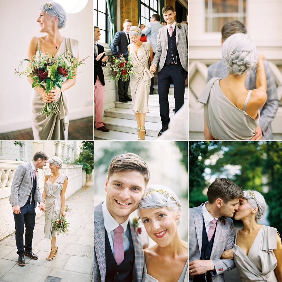 quirky grey hair bride london wedding