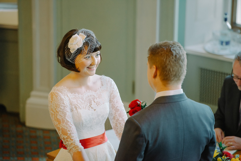 fur coat no knickers, london wedding, 1950s vintage wedding dress, eliza claire photography