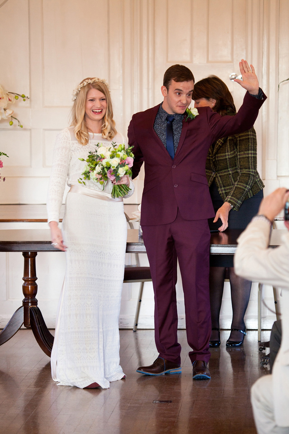 A Wax Flower Headpiece and Isabel Marant, Edwardian Lawn Dress Inspired Gown for a First Look Wedding | Love My UK Blog + Wedding Directory