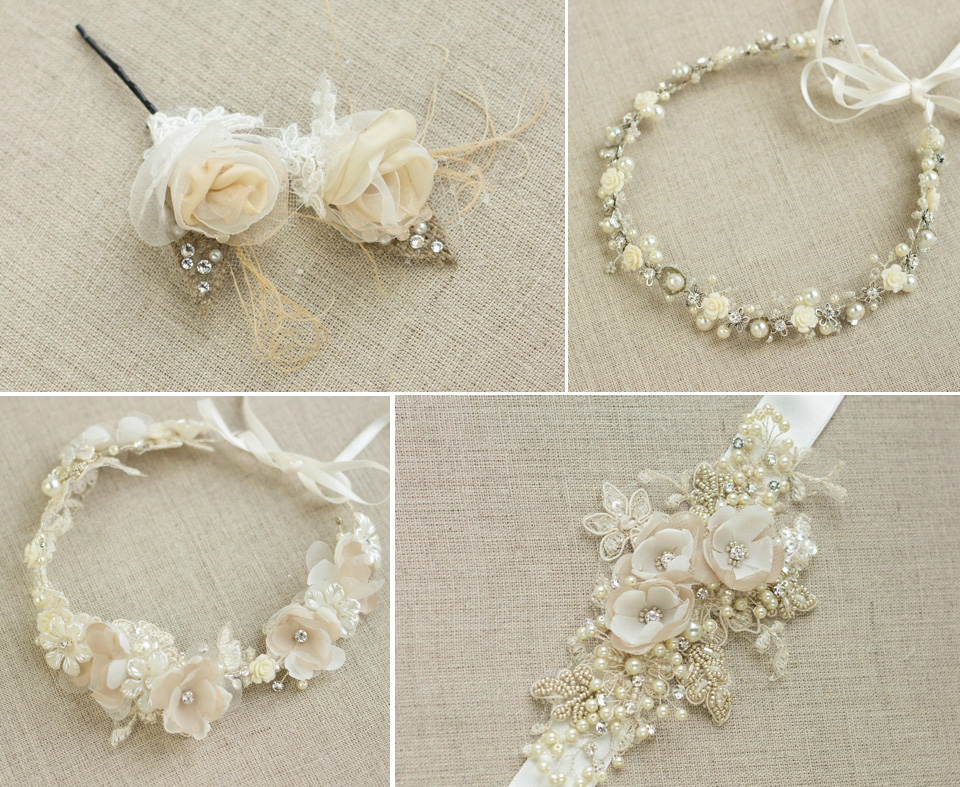 LeFlowers bridal, lace accessories, bridal headpieces