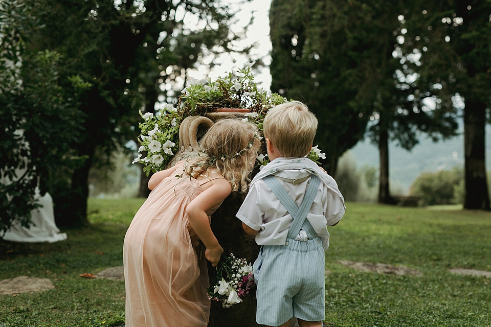 Cinzia Bruschini photography, italian weddings, weddings in italy, temperley london wedding dress, wax flower headpiece