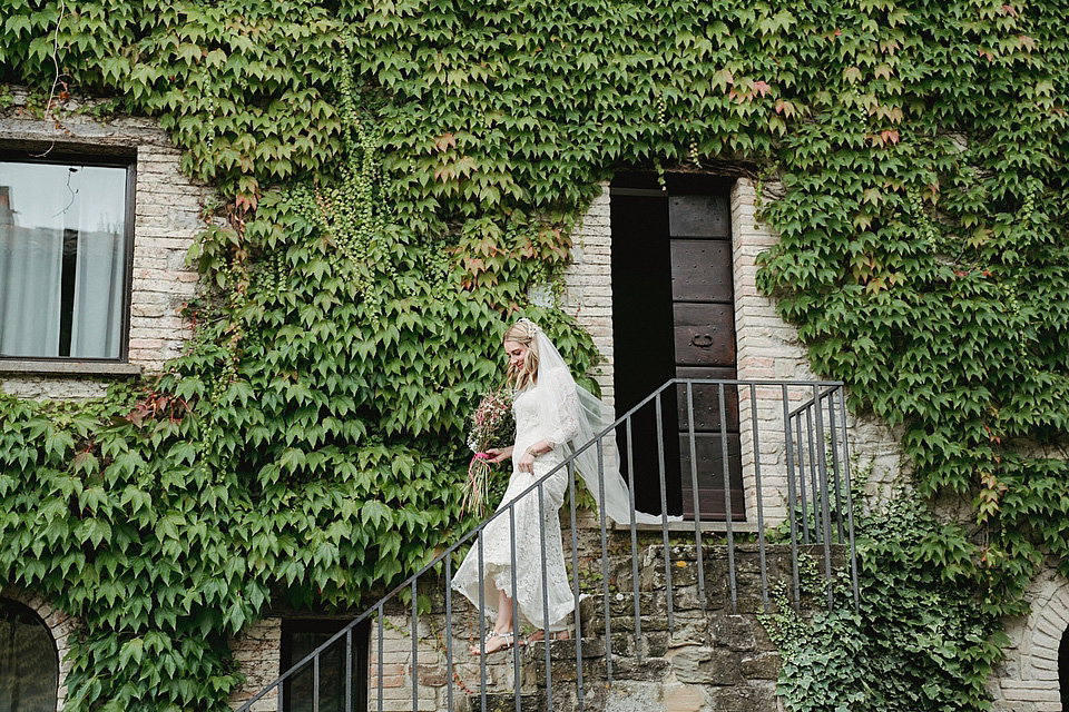 Cinzia Bruschini photography, italian weddings, weddings in italy, temperley london wedding dress, wax flower headpiece