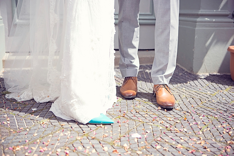 seaside wedding, anoushka g wedding dress, pastel wedding