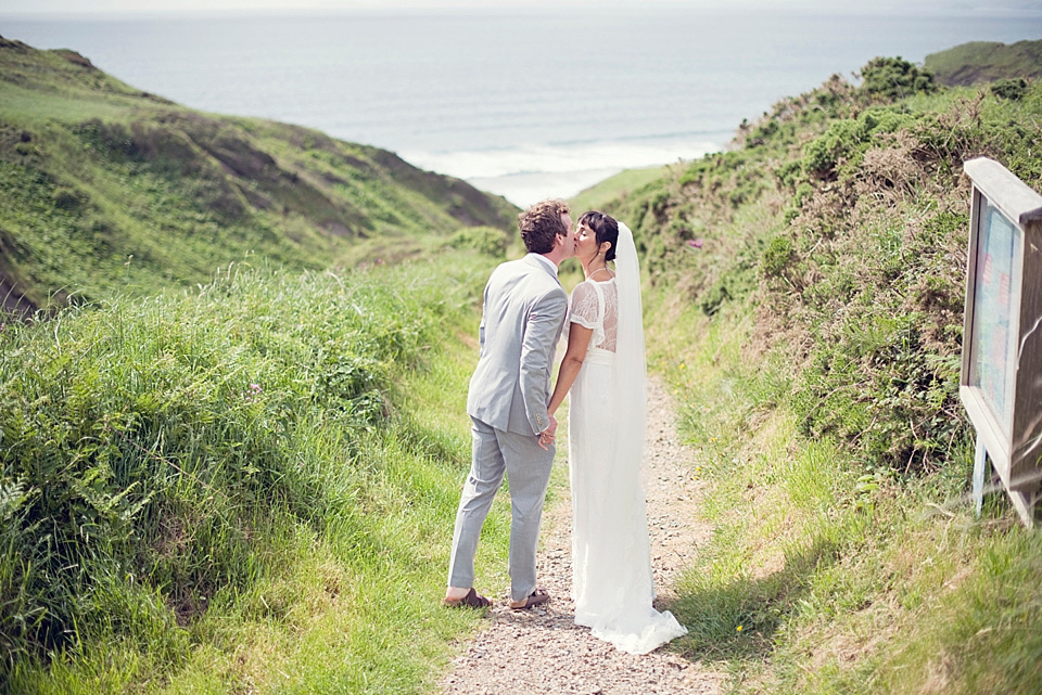 seaside wedding, anoushka g wedding dress, pastel wedding