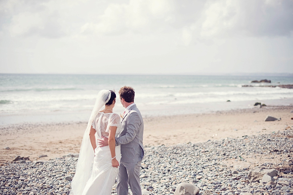 seaside wedding, anoushka g wedding dress, pastel wedding