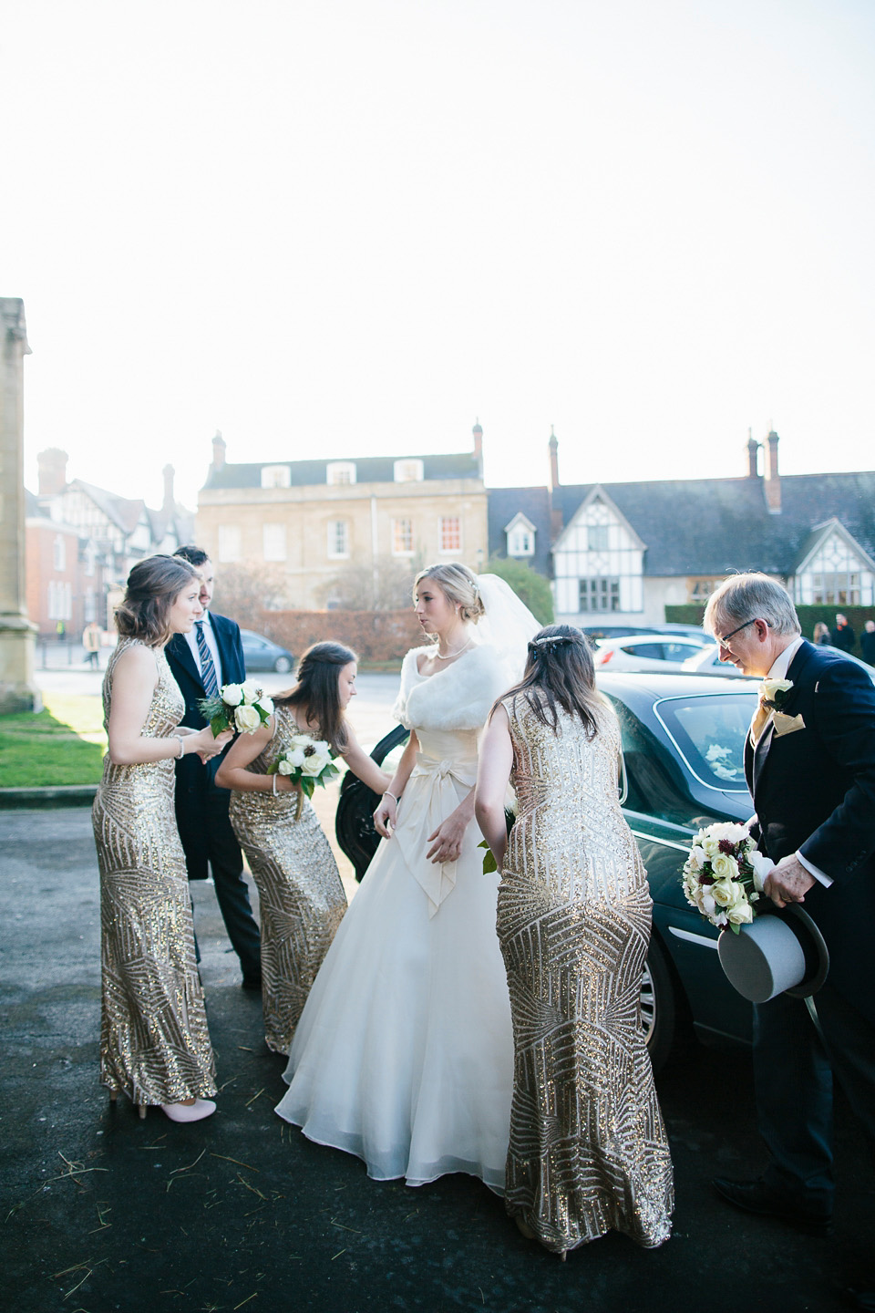 A bride wearing Alan Hannah for her Glouceste Cathedral winter wedding. Photography by Ruth Atkinson. alan hannah wedding dress, gloucester cathedral wedding, ruth atkinson photogarphy, winter wedding