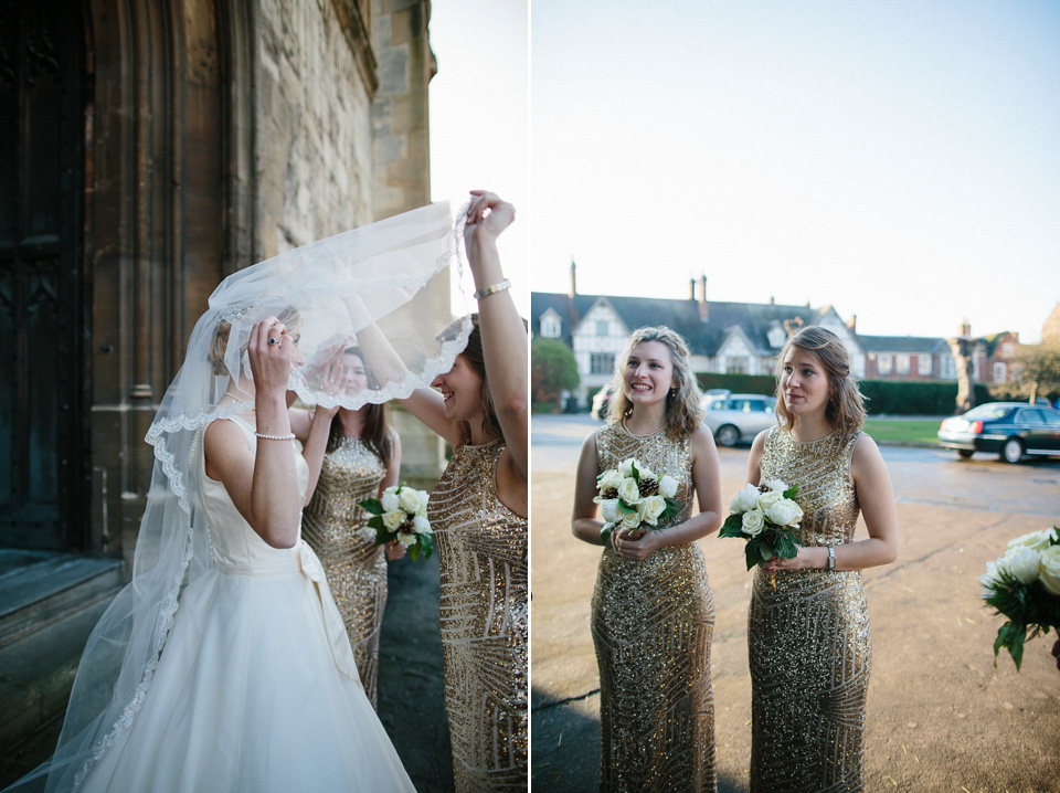 A bride wearing Alan Hannah for her Glouceste Cathedral winter wedding. Photography by Ruth Atkinson. alan hannah wedding dress, gloucester cathedral wedding, ruth atkinson photogarphy, winter wedding
