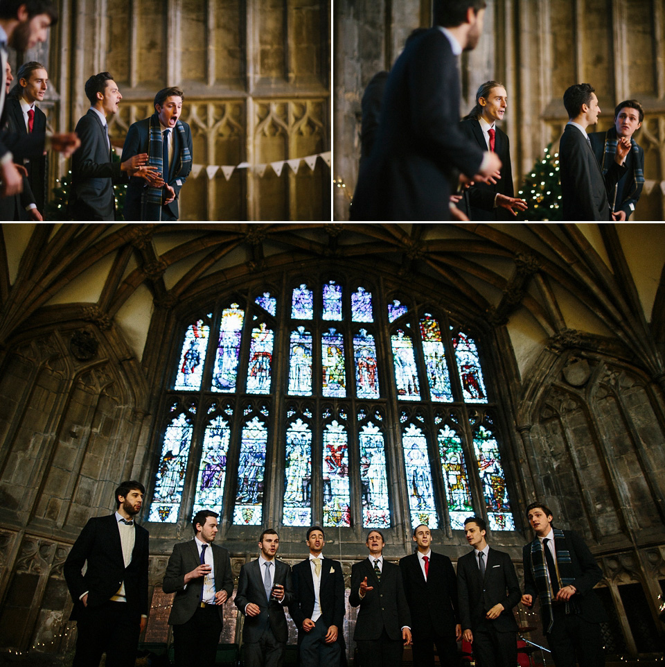 A bride wearing Alan Hannah for her Glouceste Cathedral winter wedding. Photography by Ruth Atkinson. alan hannah wedding dress, gloucester cathedral wedding, ruth atkinson photogarphy, winter wedding