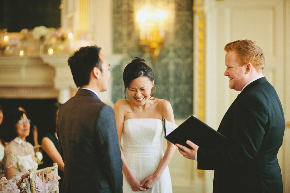 monique lhuillier, claridge's wedding, david jenkins photography, charley beard london bride