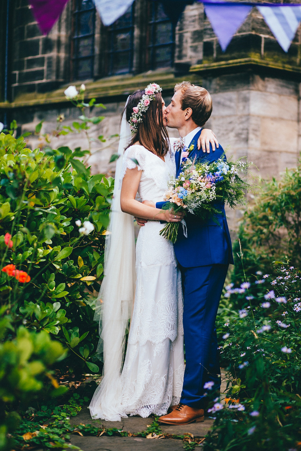 edwardian inspired wedding dress, kate beaumont, leeds city centre wedding