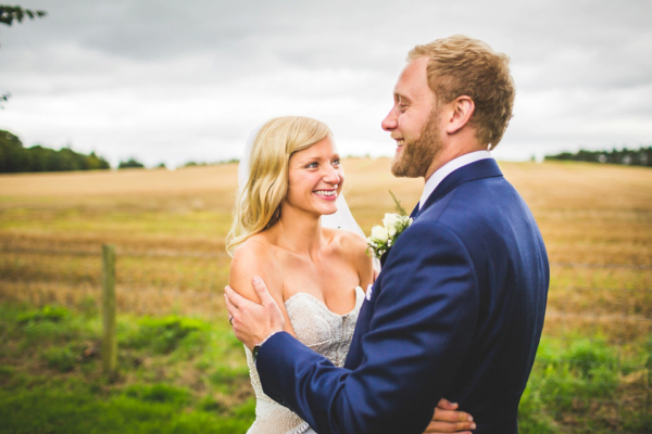 A Beaded Top and Blue Shoes for a Glamorous Village Green Wedding