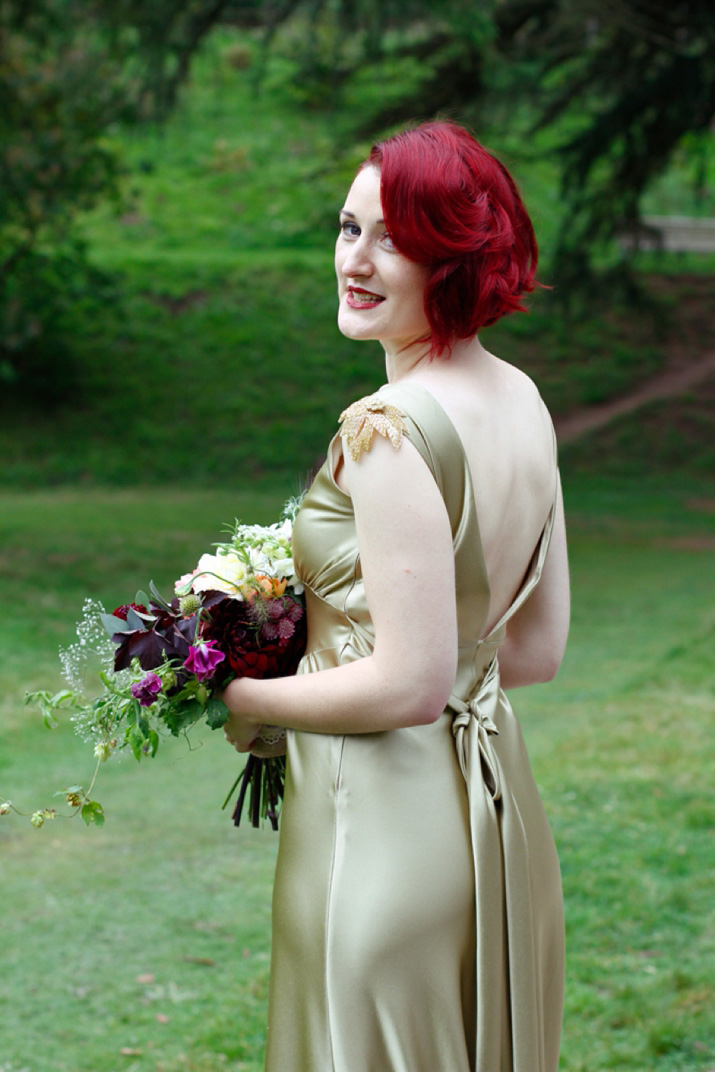 gold wedding dress, kate beaumont wedding dress, walcott hall, milly colley photography