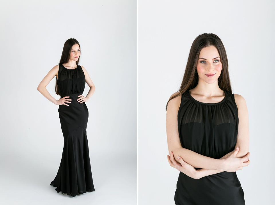 maids to measure, black bridesmaids dresses