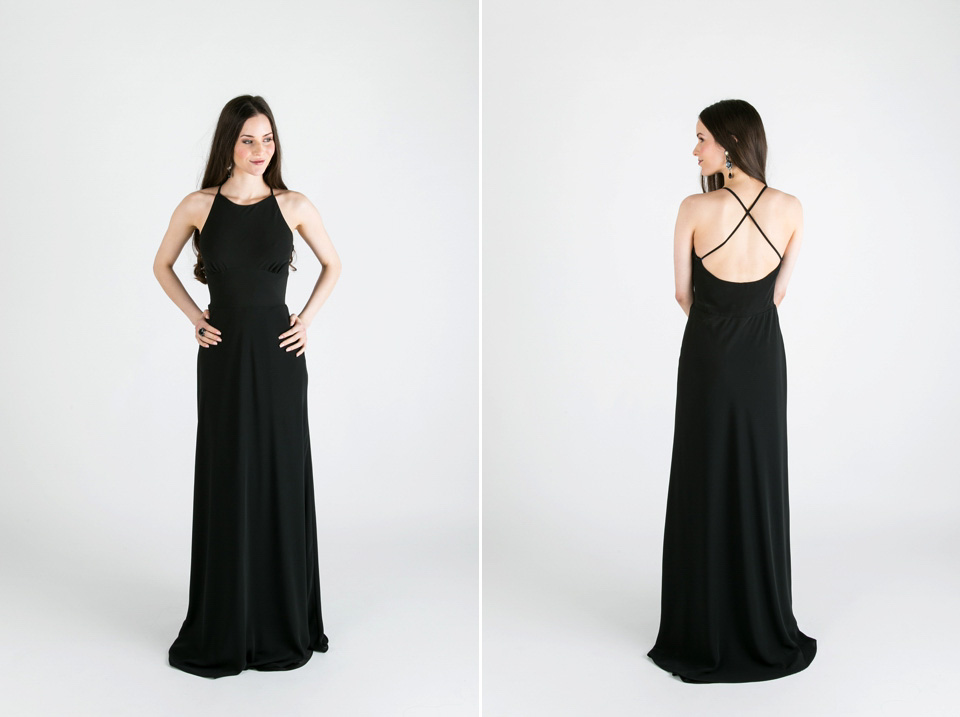 maids to measure, black bridesmaids dresses