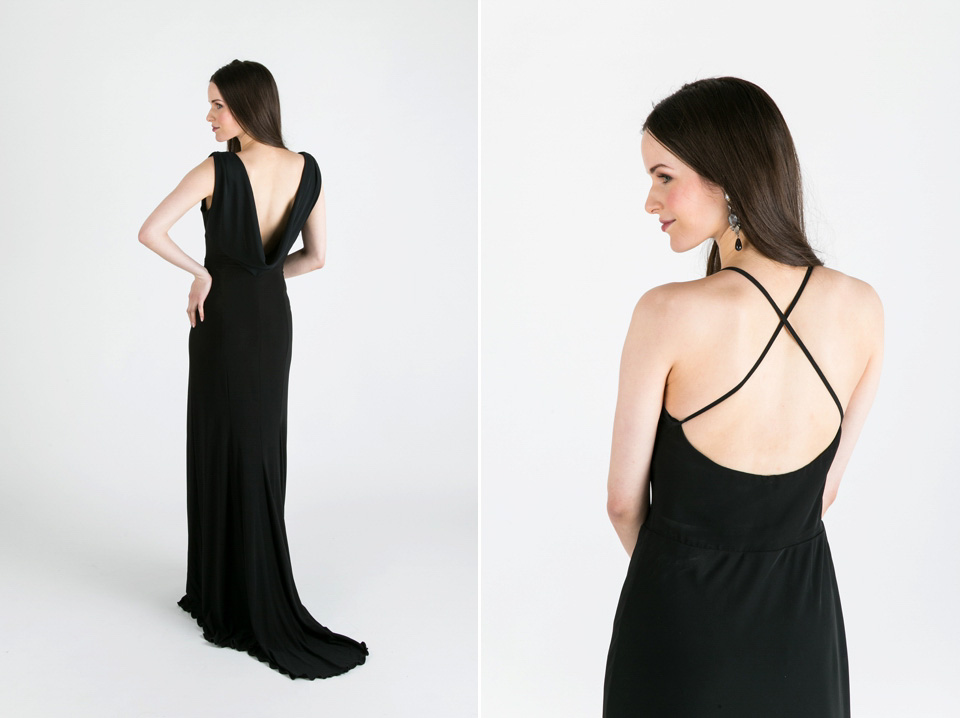 maids to measure, black bridesmaids dresses