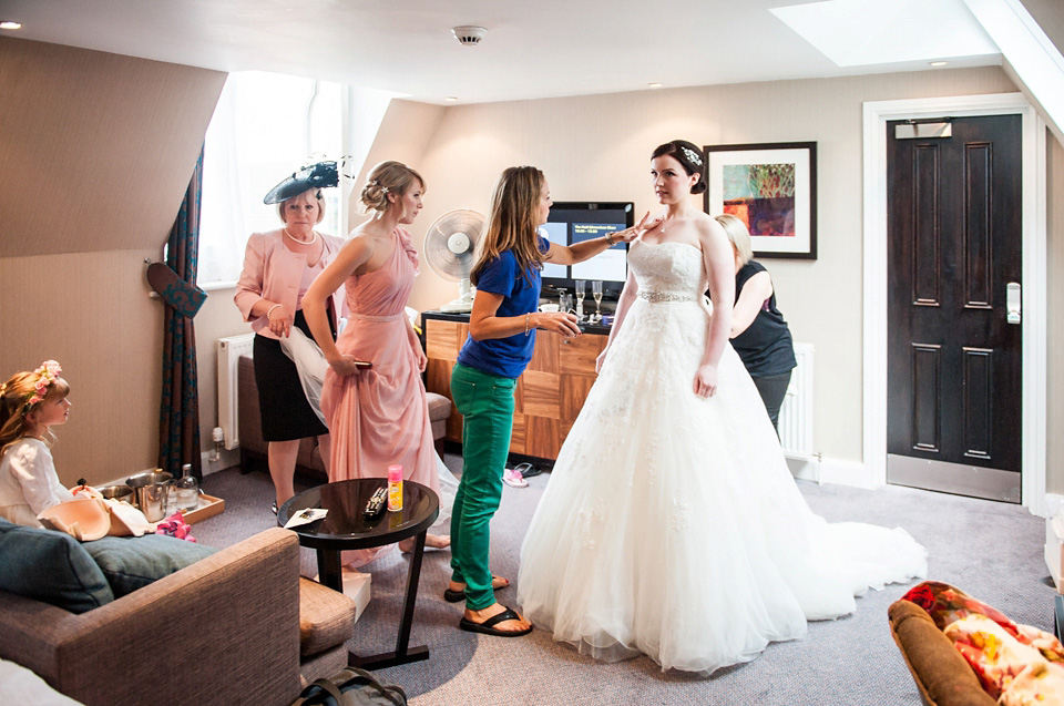 pink wedding, dessy bridesmaids, ragley hall weddings, pronovias