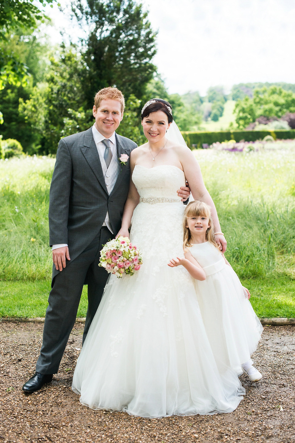 pink wedding, dessy bridesmaids, ragley hall weddings, pronovias