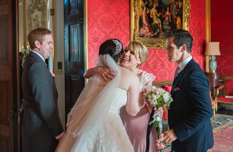 pink wedding, dessy bridesmaids, ragley hall weddings, pronovias